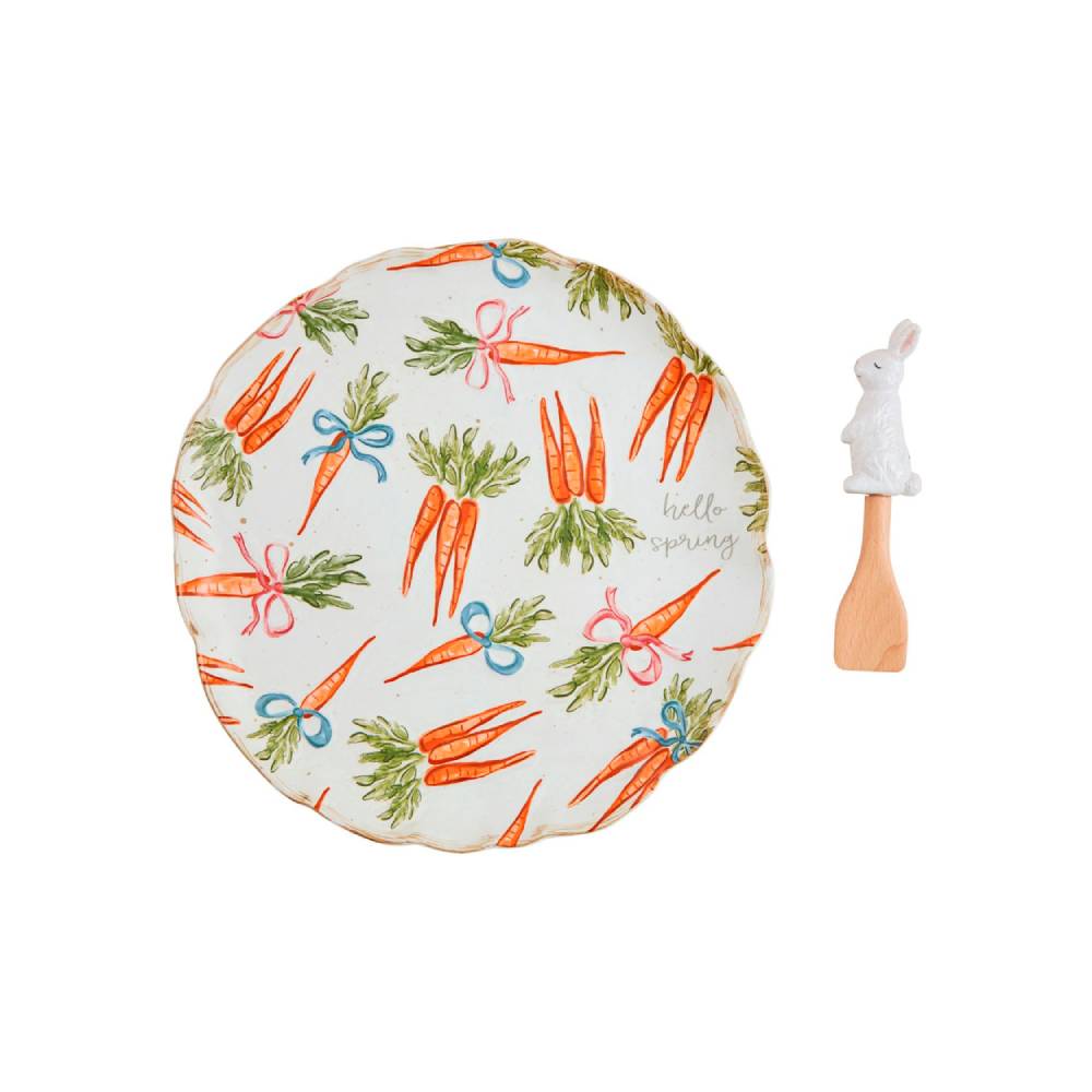 Mud Pie Carrot Pattern Platter Set