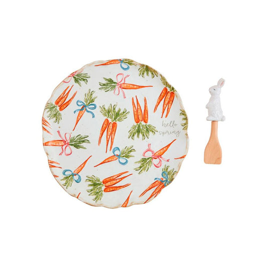 Mud Pie Carrot Pattern Platter Set