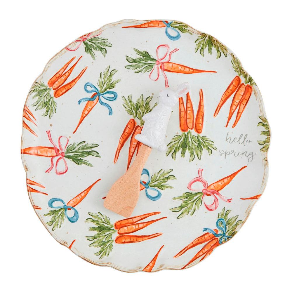 Mud Pie Carrot Pattern Platter Set