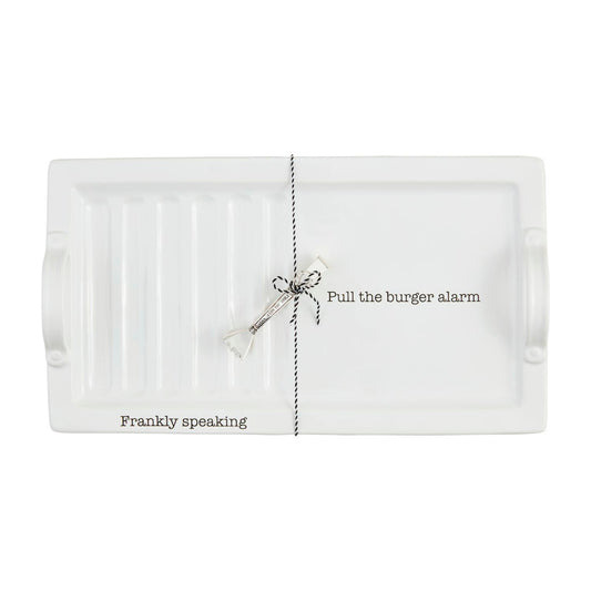 Mud Pie Hot Dog & Burger Platter Set