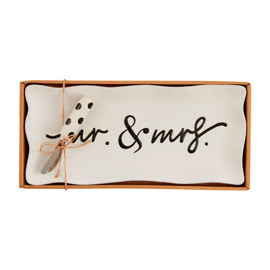 Mud Pie Mr. & Mrs. Hostess Tray Set
