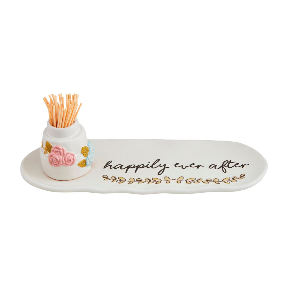 Mud Pie Happily Ever After Tray & Toothpick Set