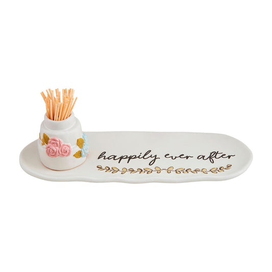 Mud Pie Happily Ever After Tray & Toothpick Set