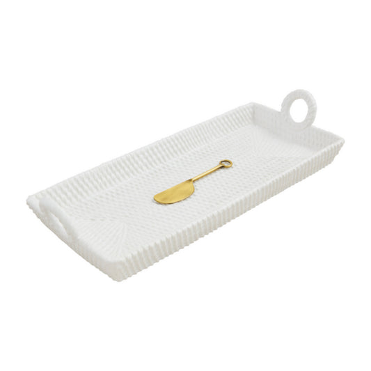 Mud Pie Woven Ceramic Hostess Set