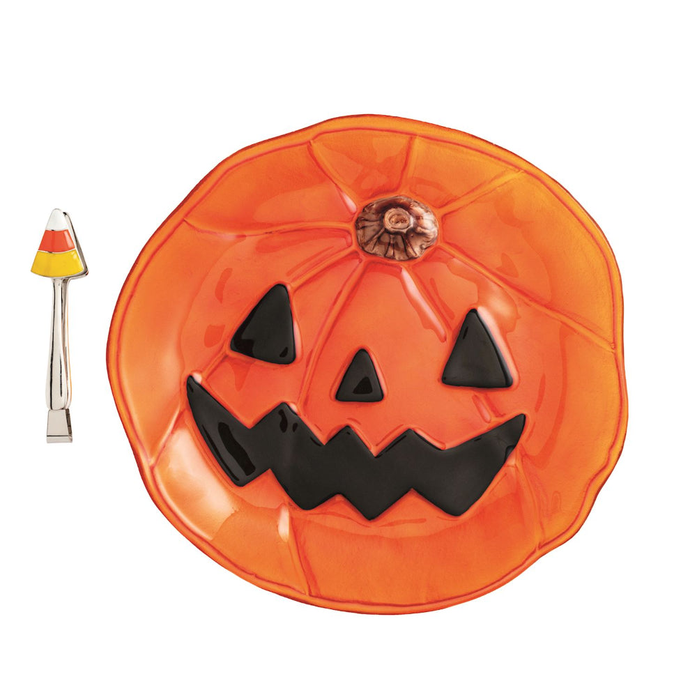 Mud Pie Glass Pumpkin Platter Set