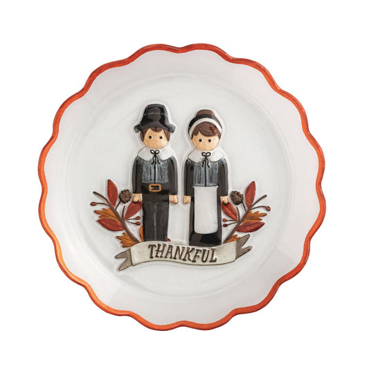 Mud Pie Pilgrim Glass Platter