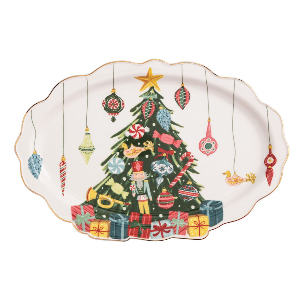 Mud Pie Christmas Tree Ornament Platter