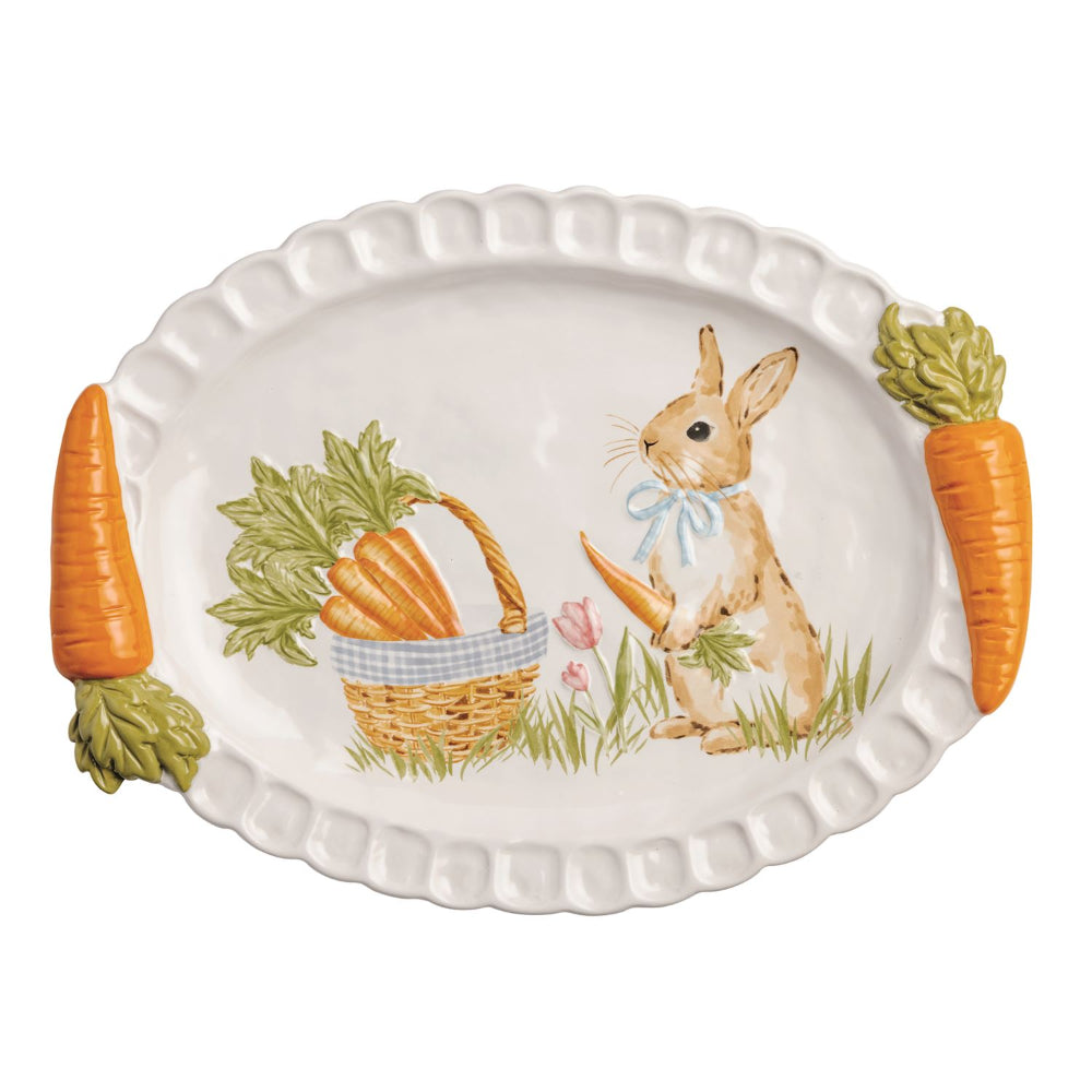 Mud Pie Easter Carrot Handle Platter