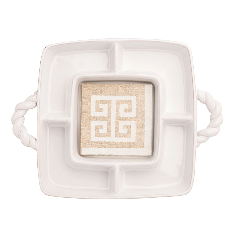 Mud Pie Braided Handle Section Server