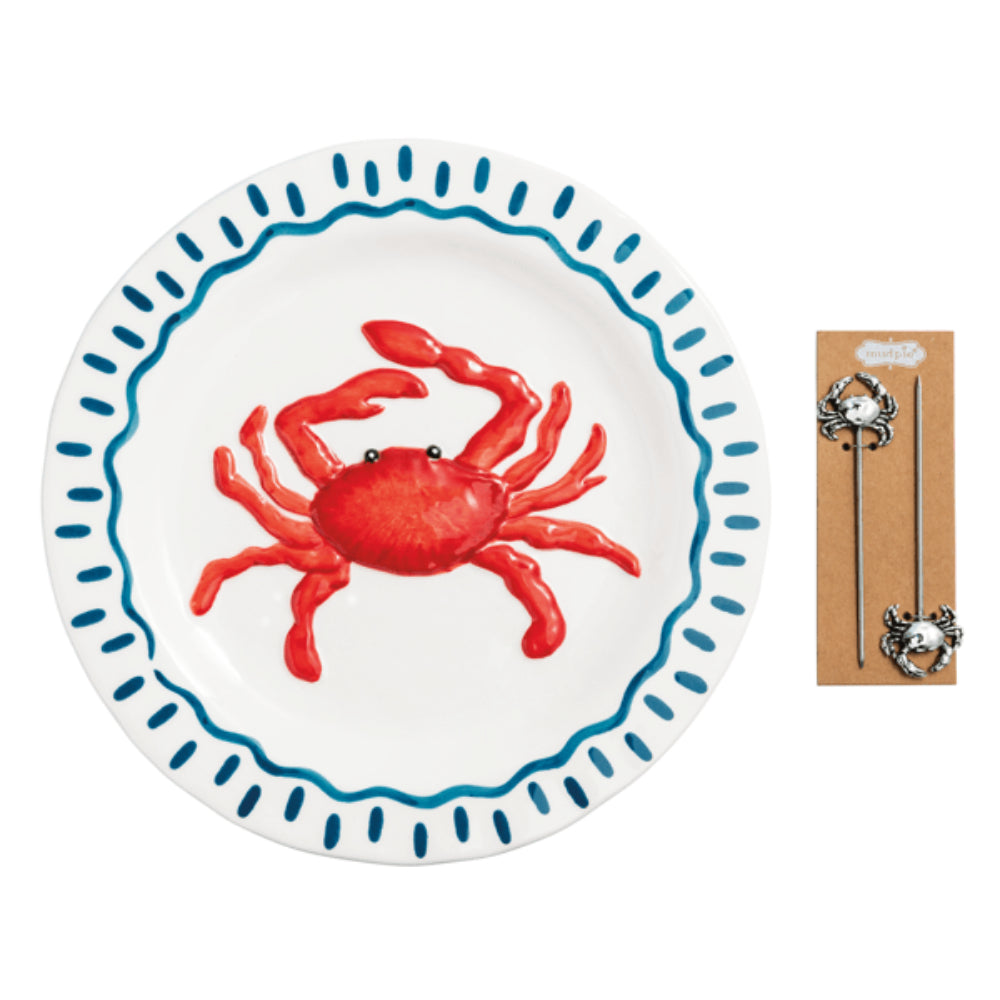 Mud Pie Crab Platter Set