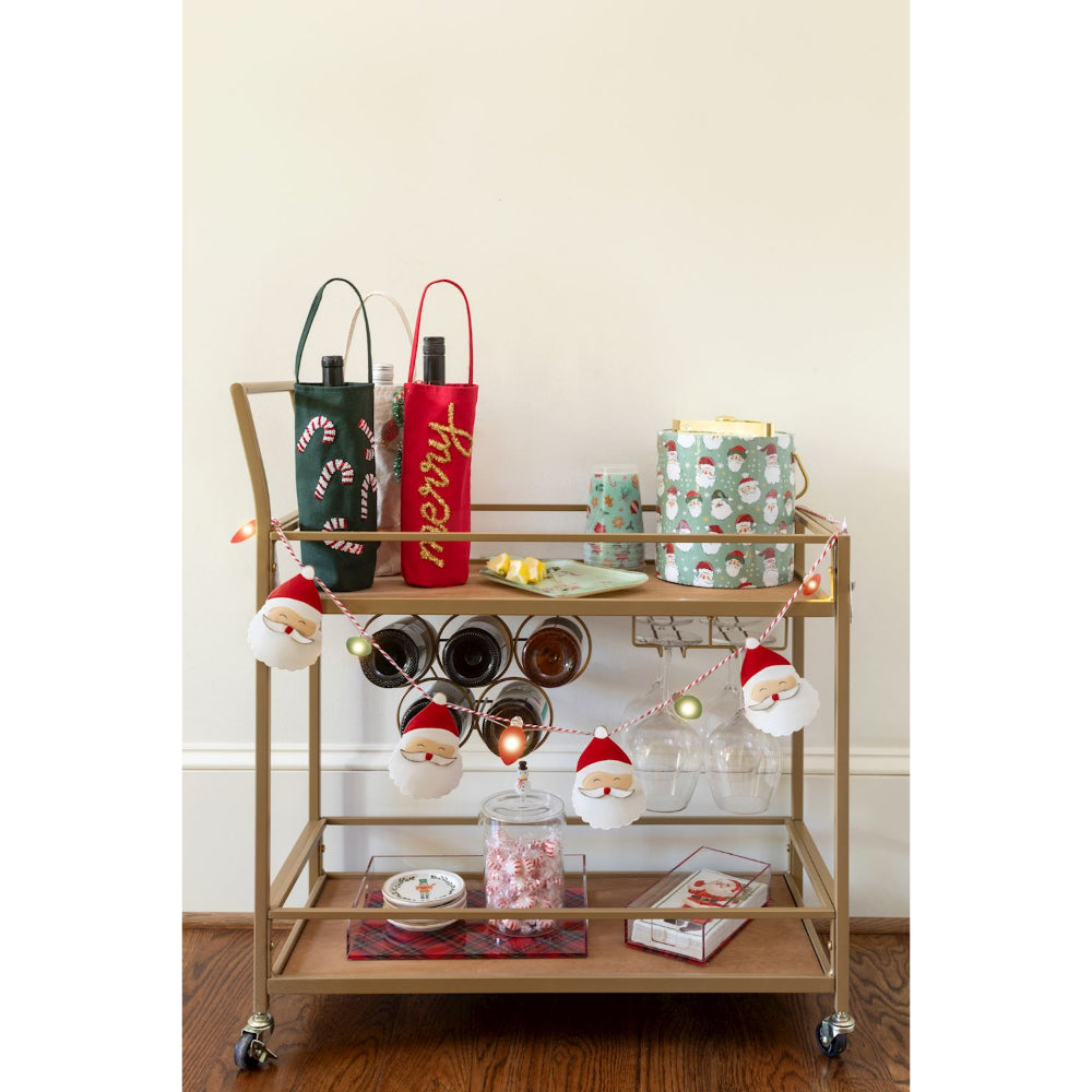 Mud Pie Santa Guest Towel & Tartan Caddy Set