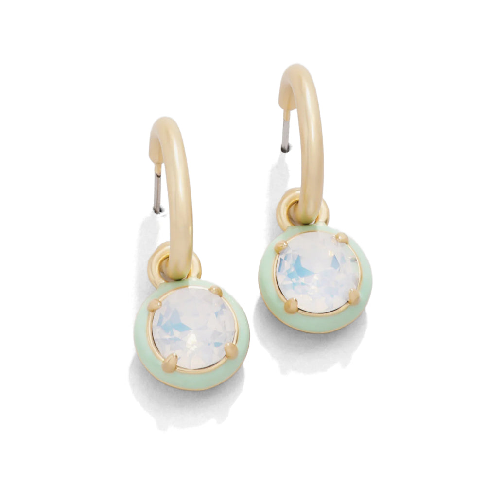 Spartina Clara Drop Hoop Earrings - White Opal