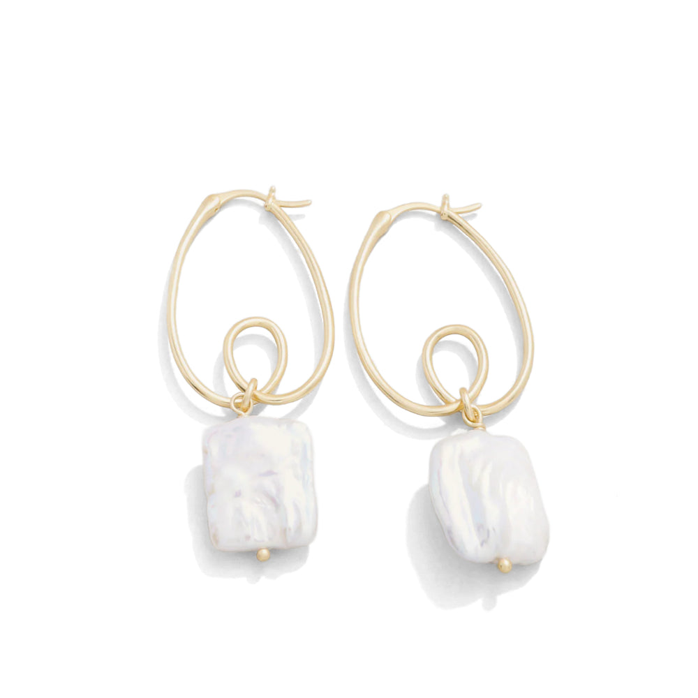 Spartina Loop Hoop Pearl Earrings