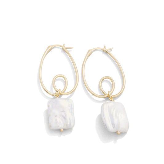 Spartina Loop Hoop Pearl Earrings