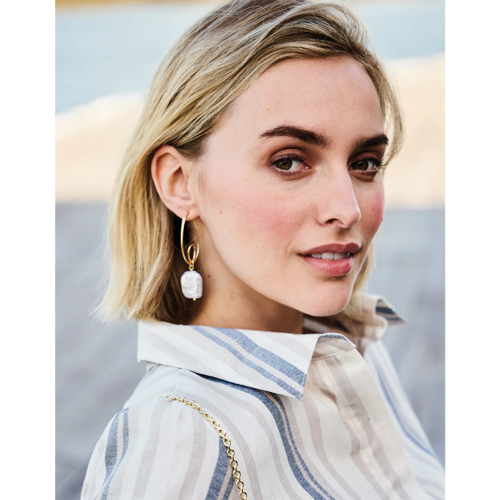 Spartina Loop Hoop Pearl Earrings