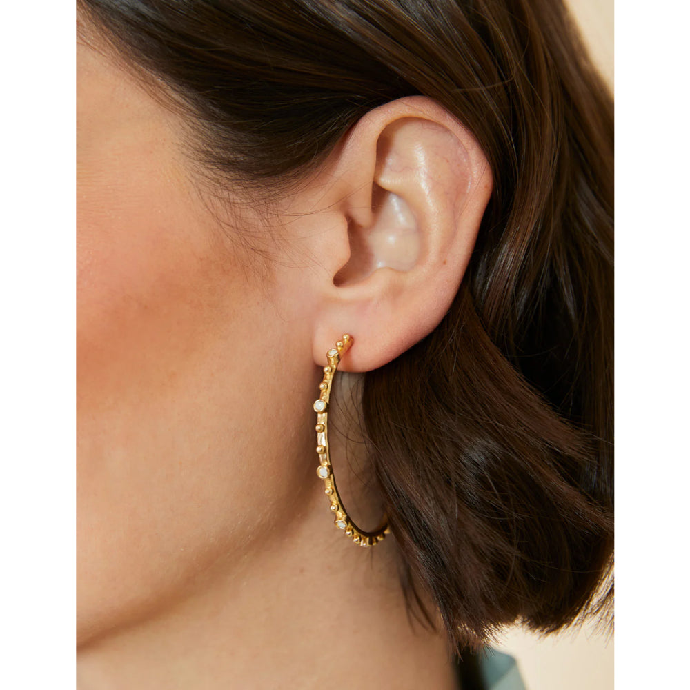 Spartina Bristol Hoop Earrings - White Opal