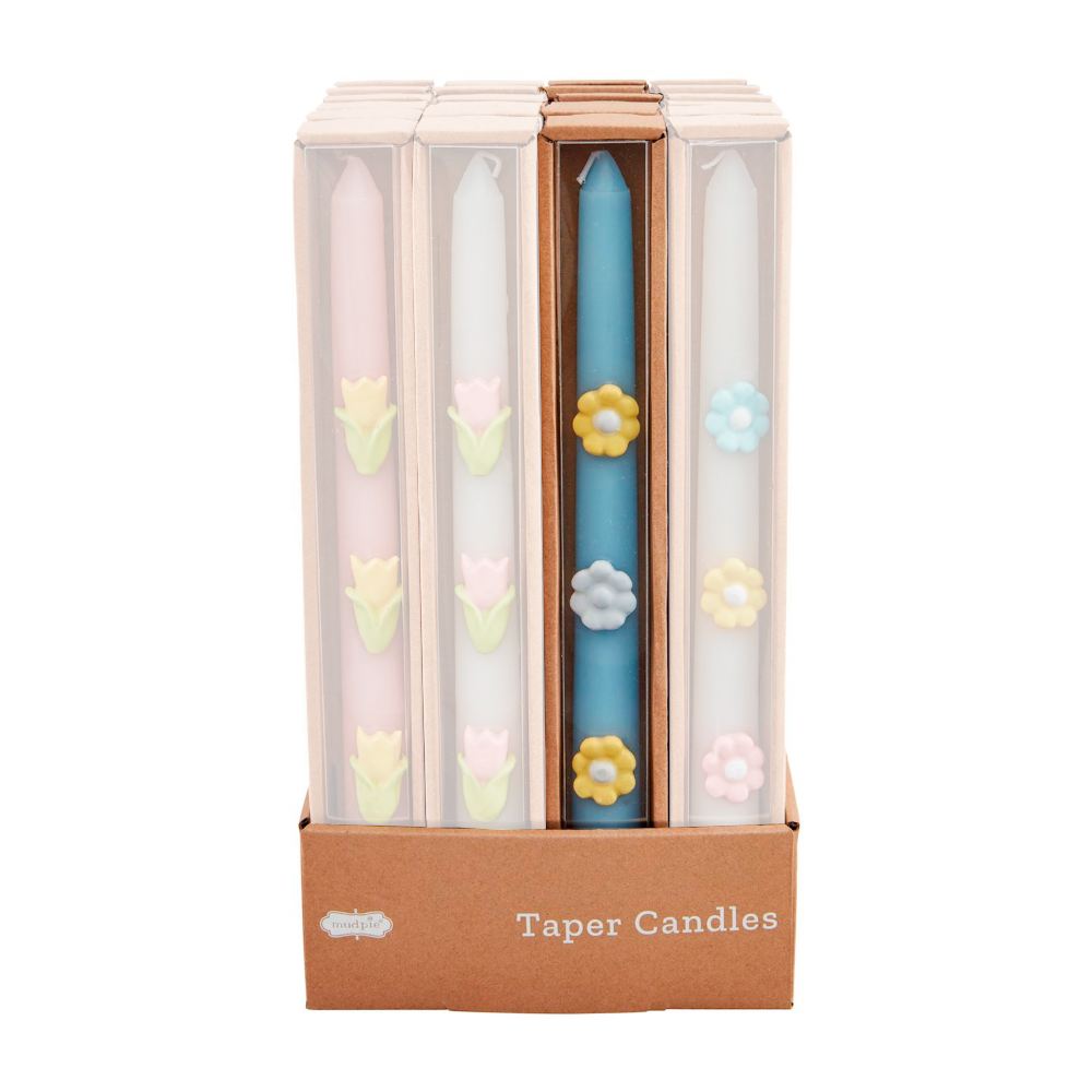 Mud Pie Flower Taper Candles Assorted