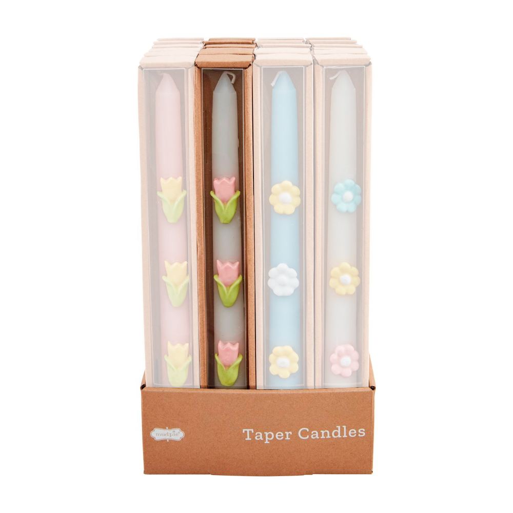 Mud Pie Flower Taper Candles Assorted
