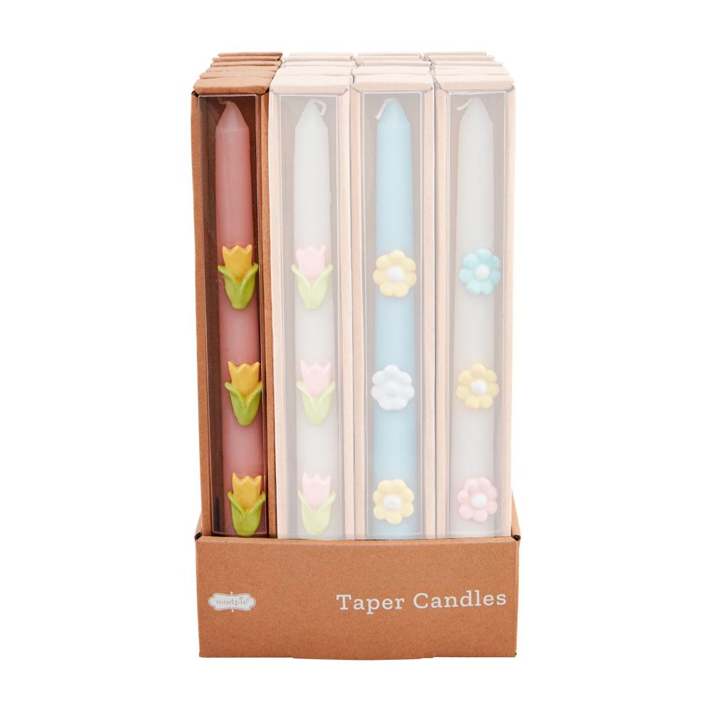 Mud Pie Flower Taper Candles Assorted