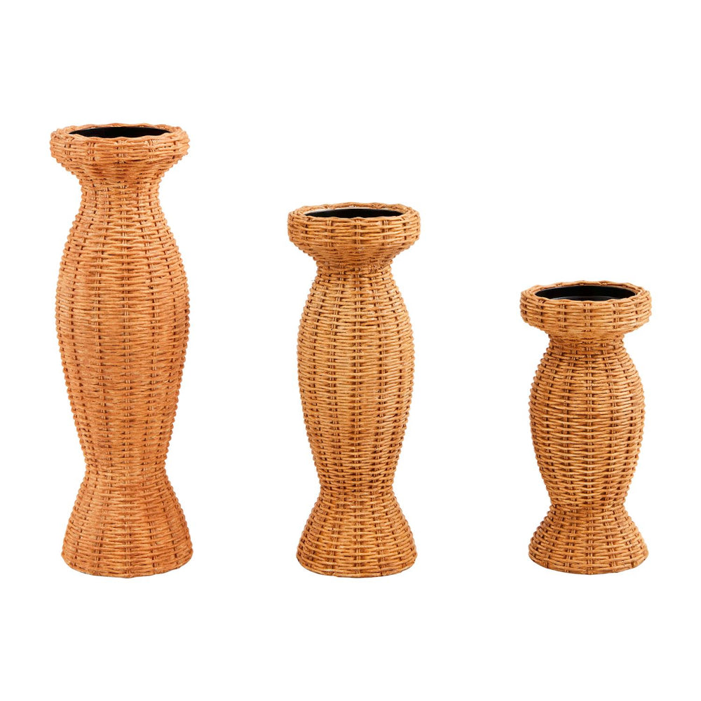 Mud Pie Resin Woven Candlestick