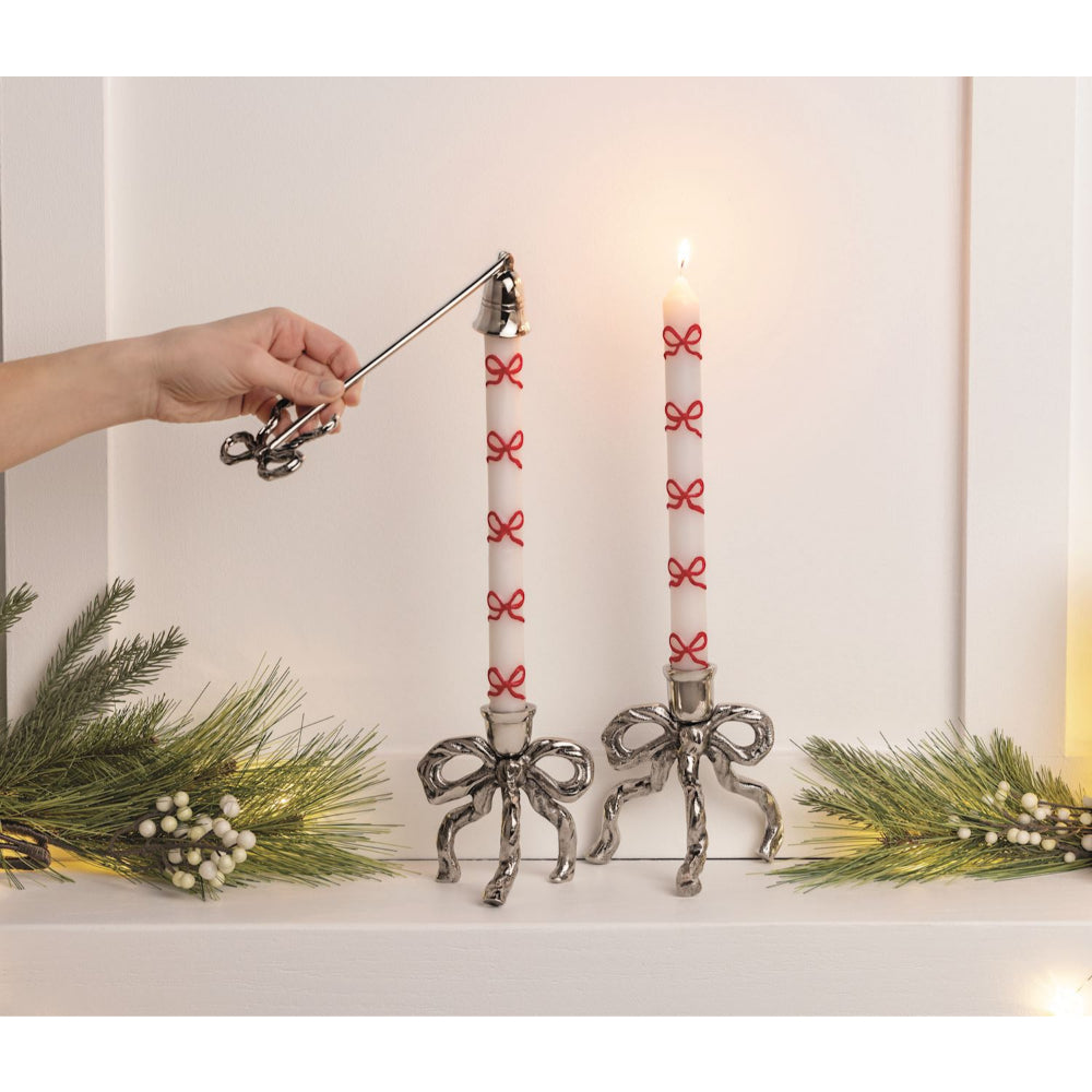 Mud Pie Bow Taper Candle Holders