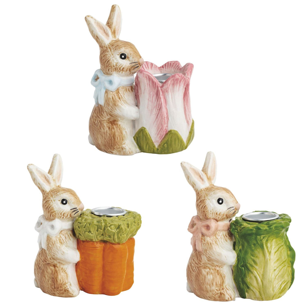 Mud Pie Bunny Taper Candle Holders