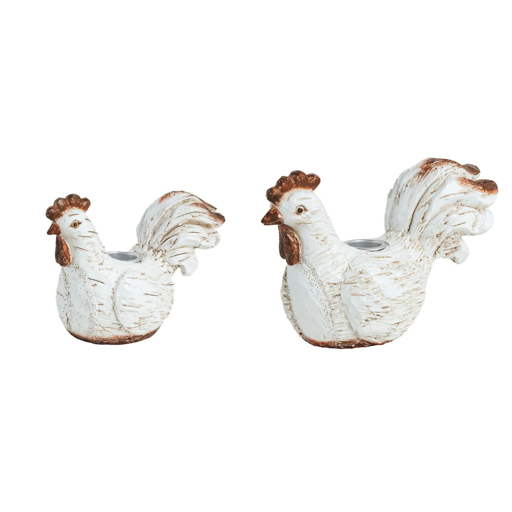 Mud Pie Rooster Taper Candle Holders
