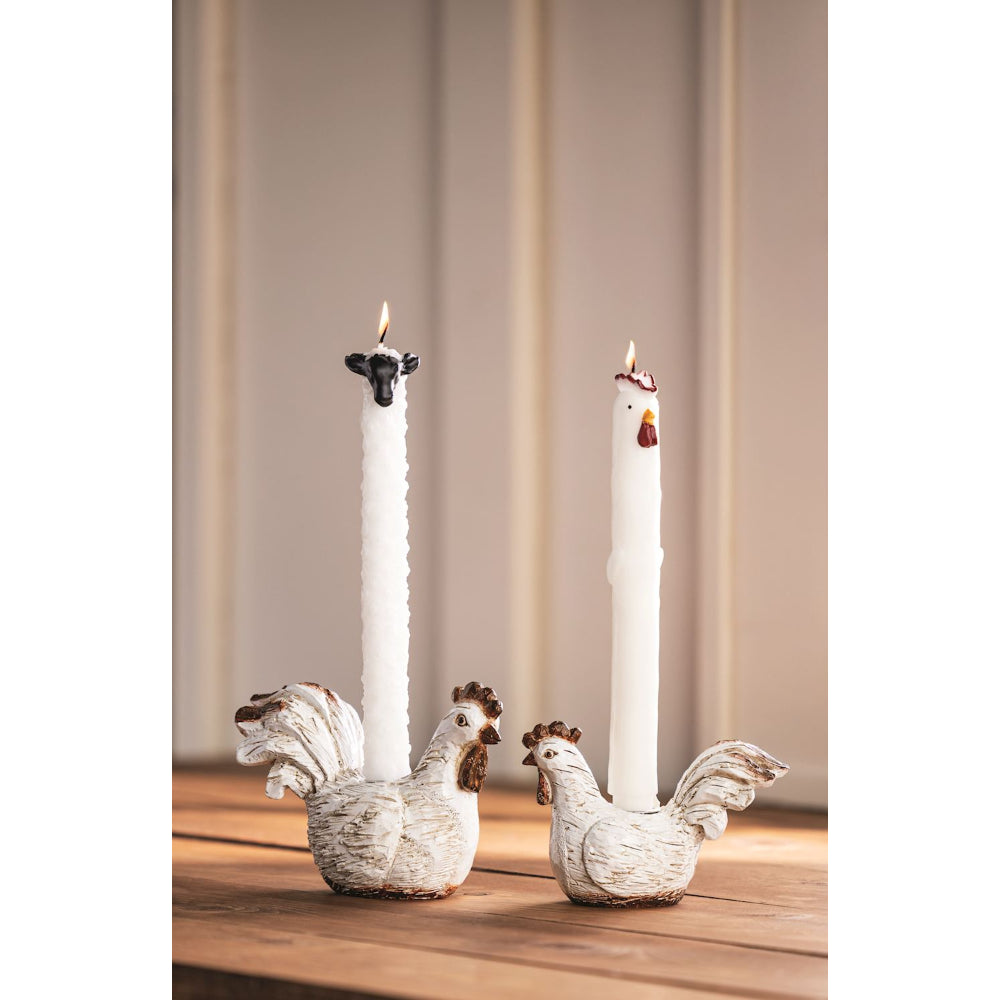 Mud Pie Rooster Taper Candle Holders