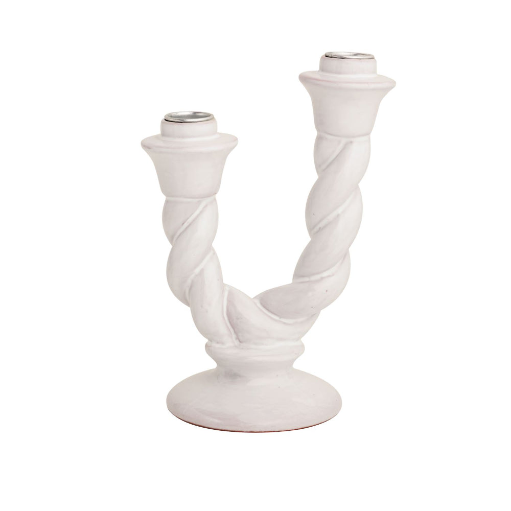 Mud Pie Ceramic Twist Taper Candle Holder