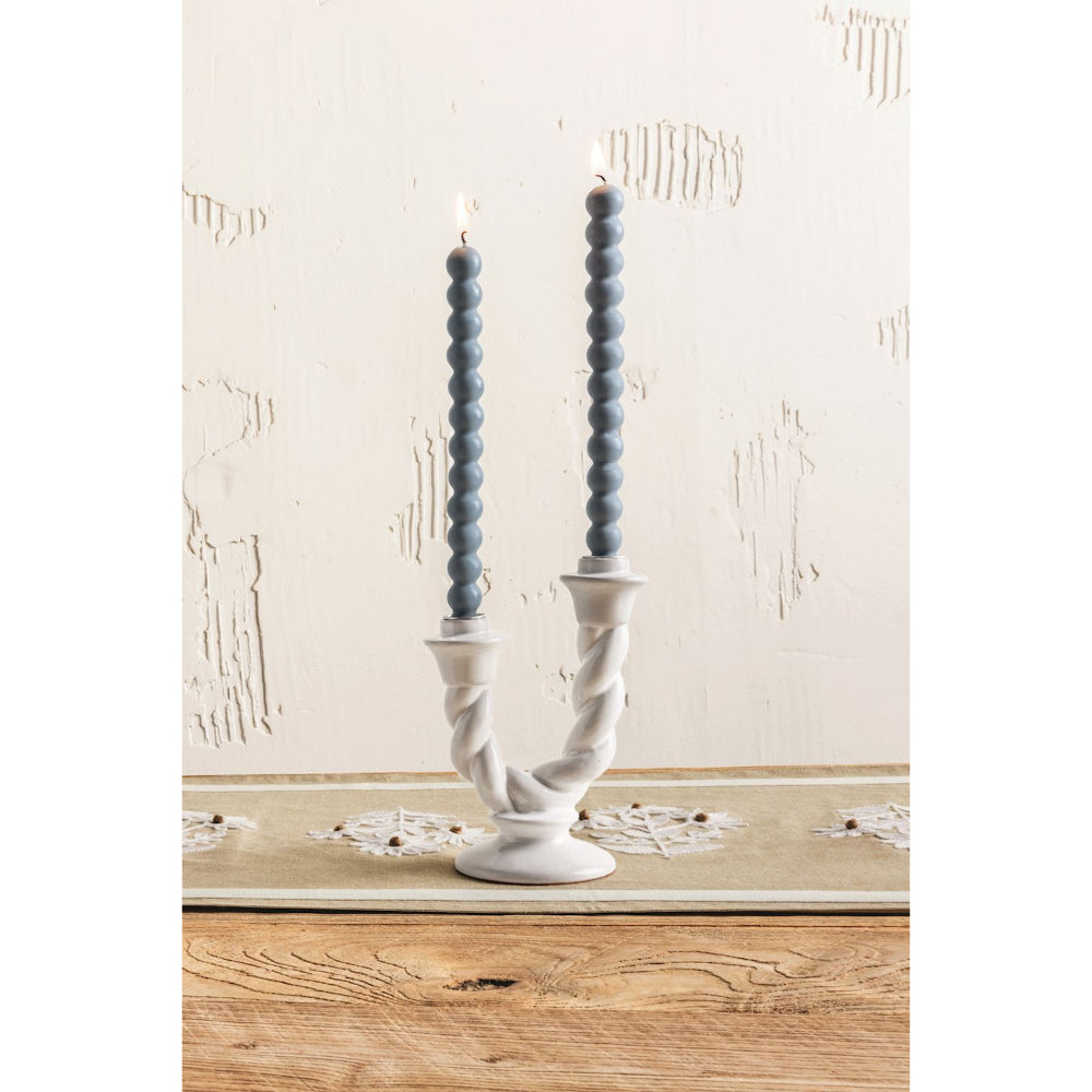 Mud Pie Ceramic Twist Taper Candle Holder