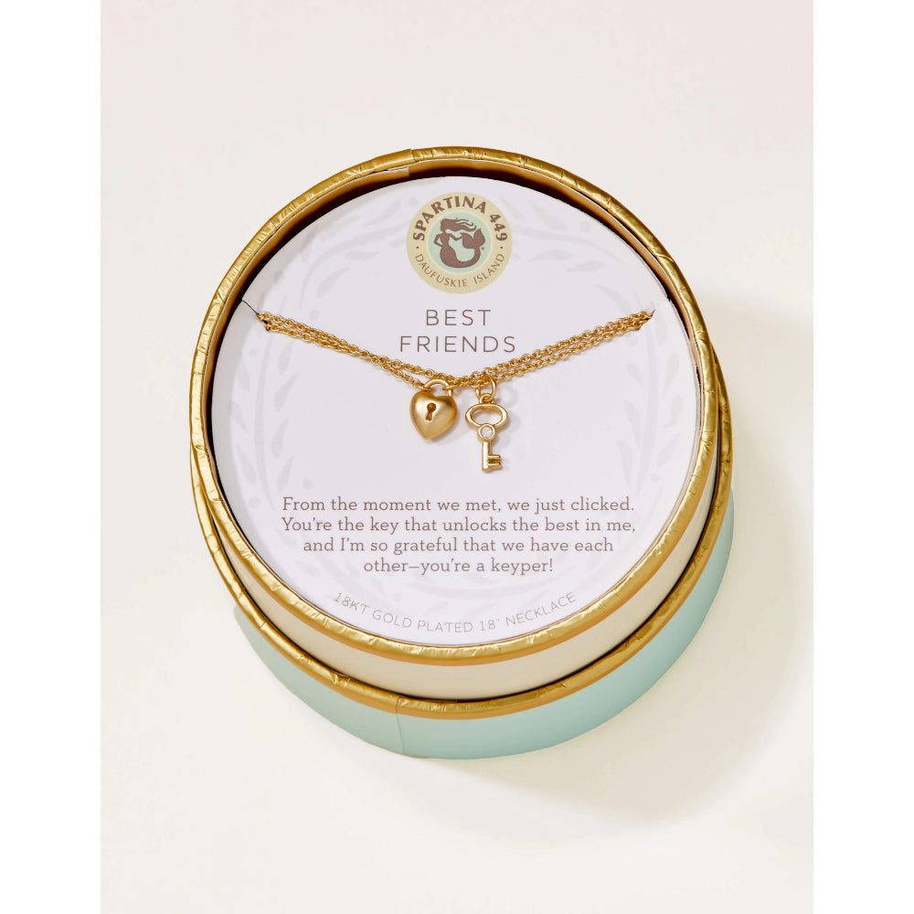 Spartina Sea La Vie 18" Necklace - Best Friends/Heart Key (Set of 2)