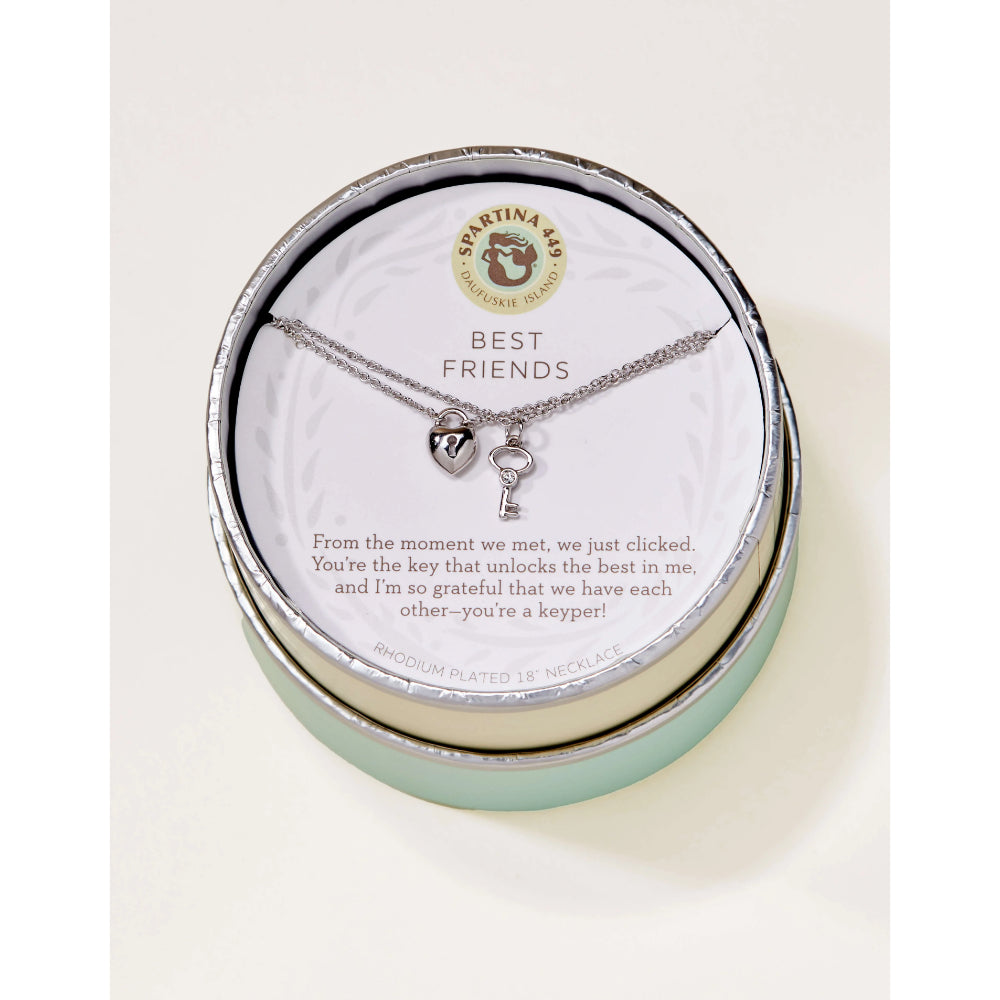 Spartina Sea La Vie 18" Necklace - Best Friends/Heart Key (Set of 2)