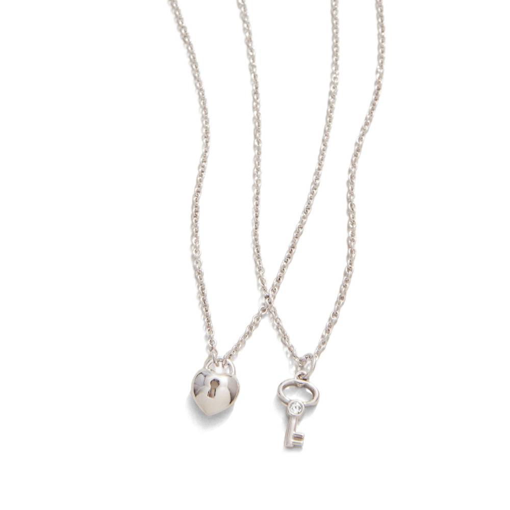 Spartina Sea La Vie 18" Necklace - Best Friends/Heart Key (Set of 2)