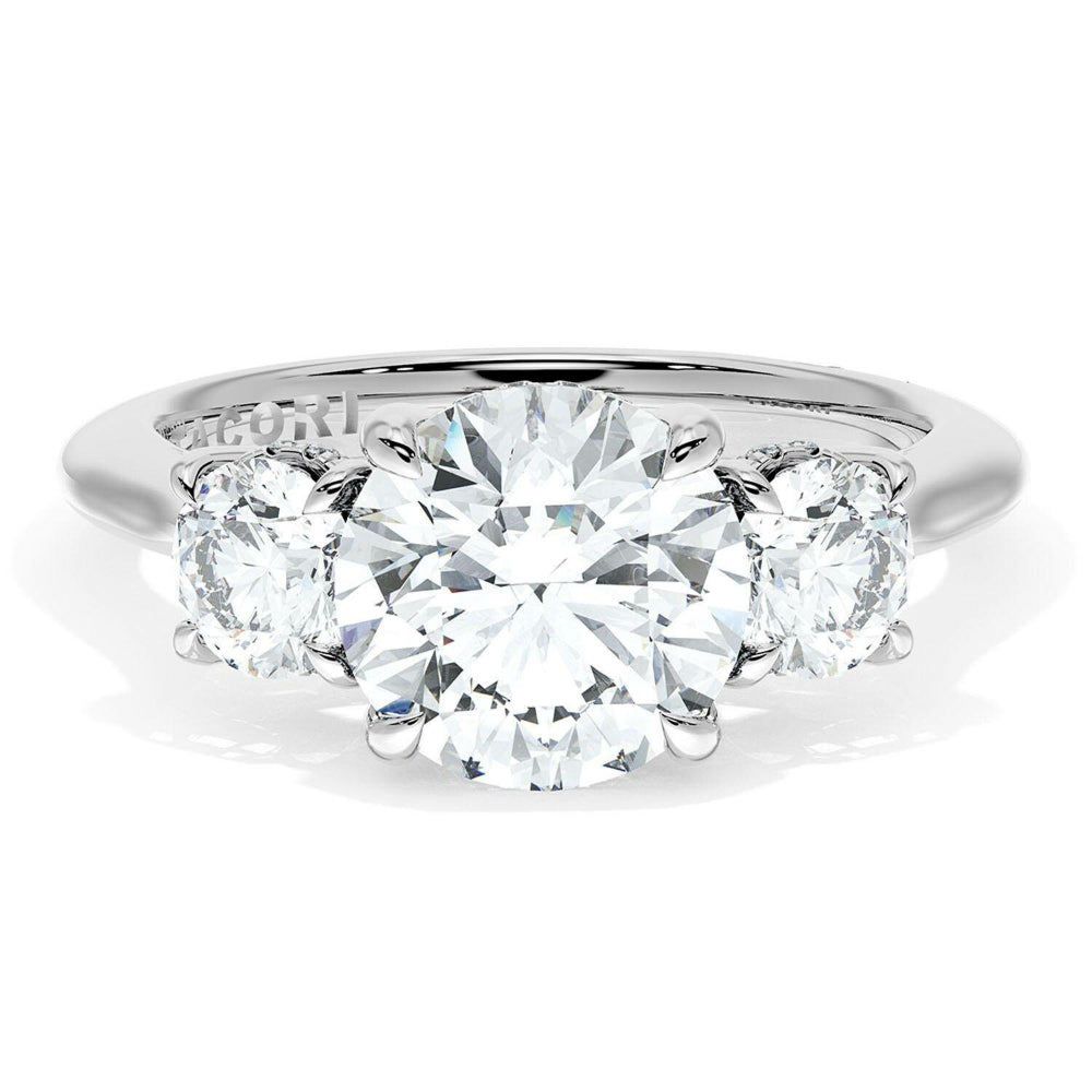 Tacori Founder's Collection Platinum Round 3-Stone Engagement Ring