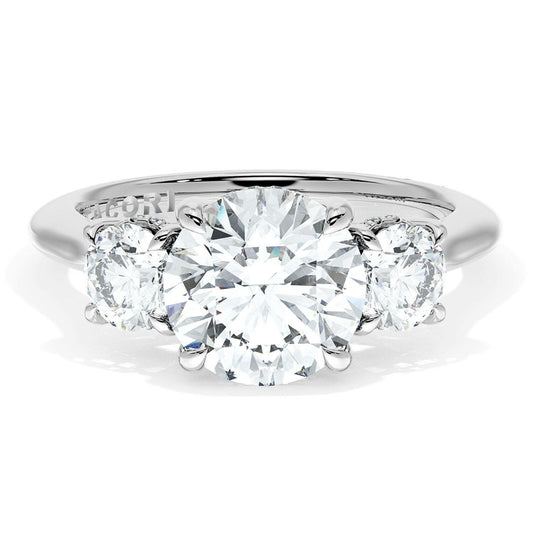 Tacori Founder's Collection Platinum Round 3-Stone Engagement Ring