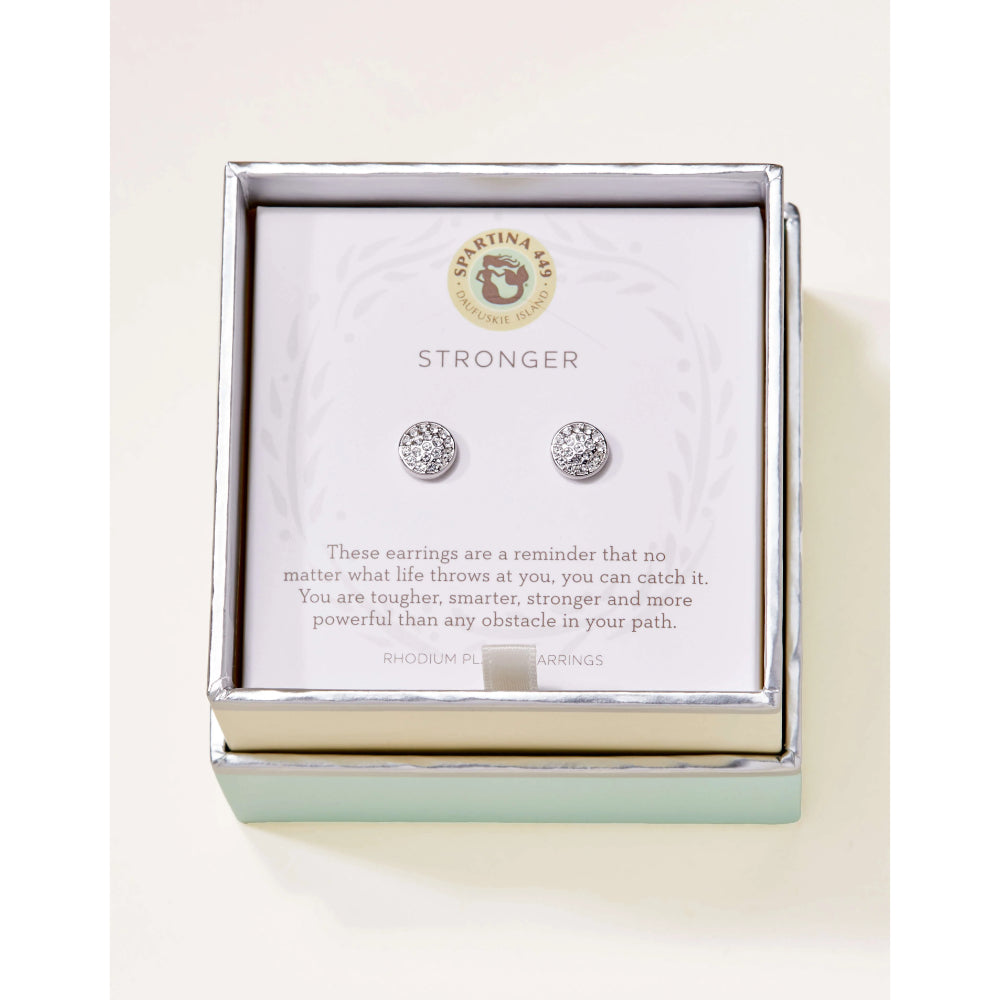 Sea La Vie Stronger/Pavé Disk Stud Earrings
