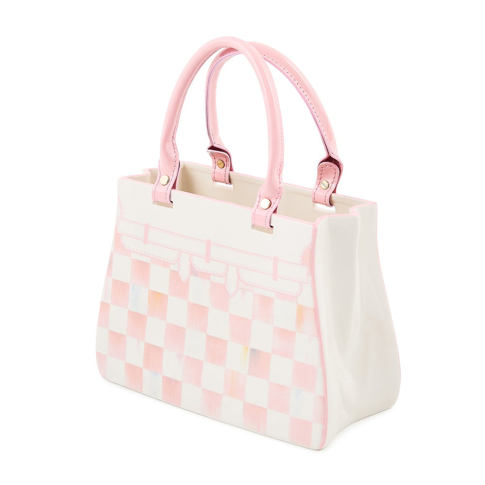 MacKenzie-Childs Rosy Check Doodles Handbag Vase
