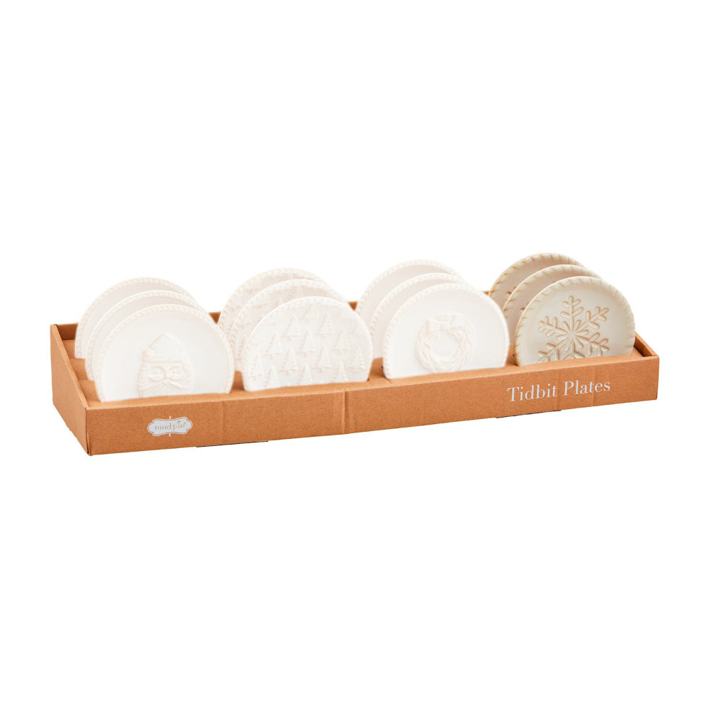 Mud Pie Tidbit-Set 'Fa La' – 2 Handbemalte Auflaufförmchen (7,6x5,1 Cm) + Zahnstocher, Spülmaschinenfest