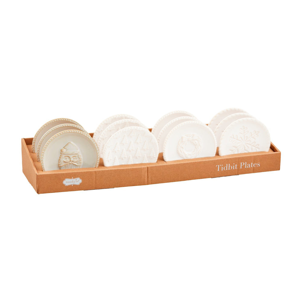 Mud Pie White Christmas Tidbit Plate