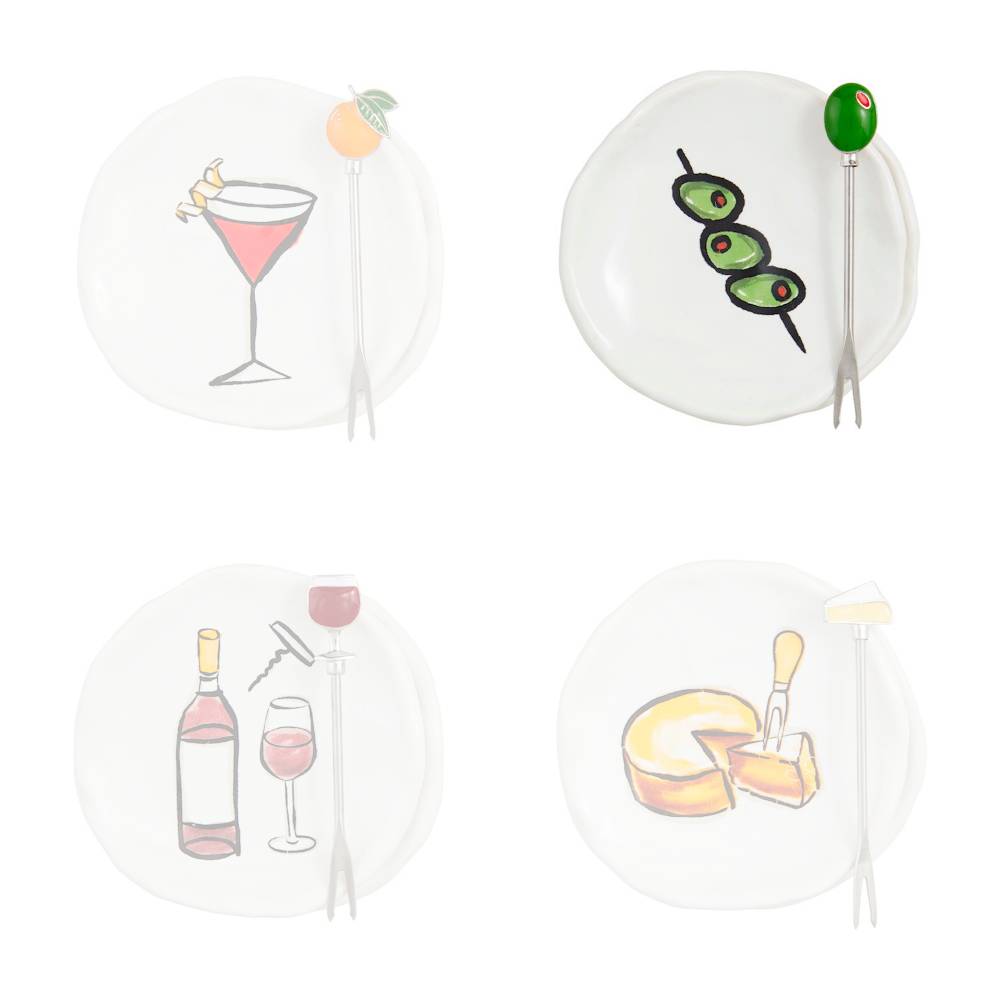 Mud Pie Tapas Plates & Fork Sets
