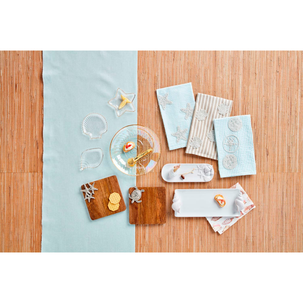 Mud Pie Sea Gold Edge Glass Tidbit Plates