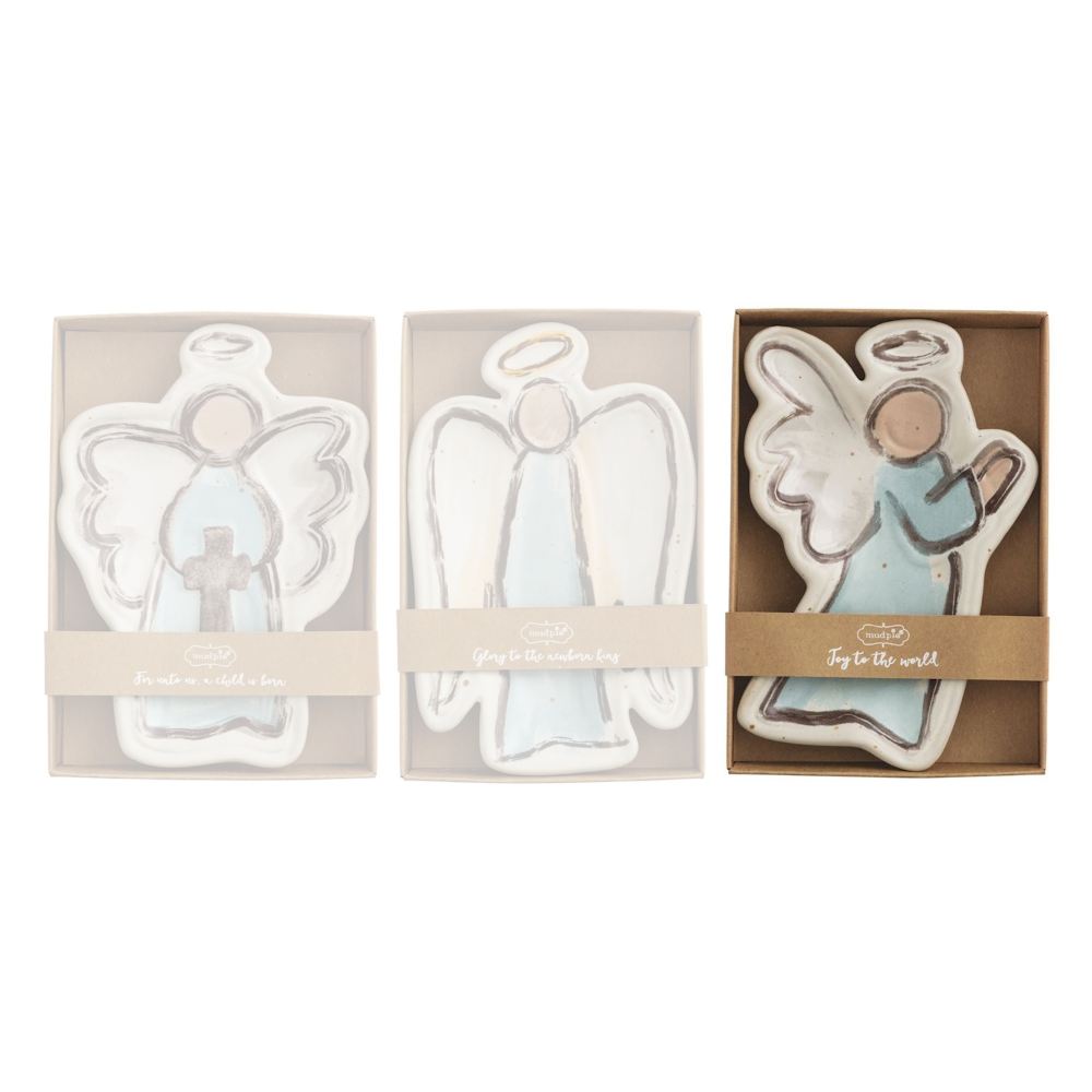 Mud Pie Farm Christmas Angel Tidbit Dish