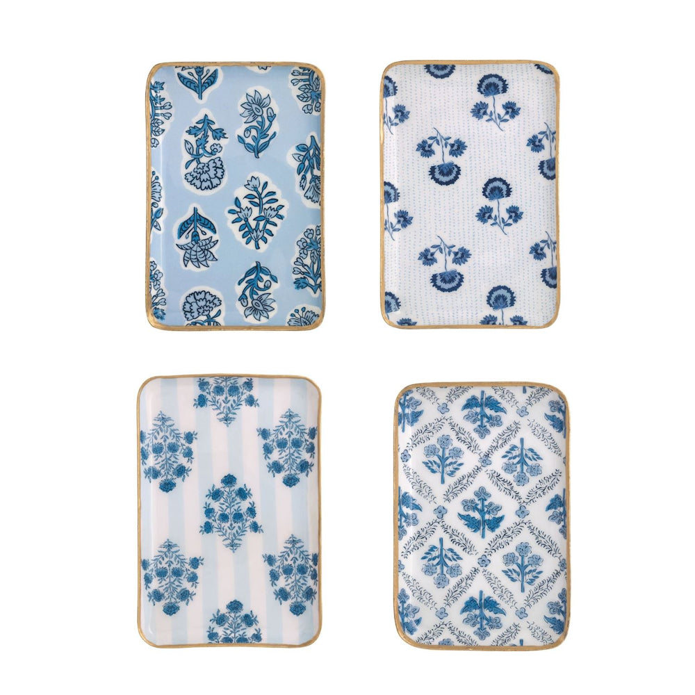 Mud Pie Blue Pattern Tidbit Trays