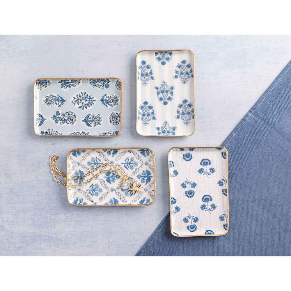 Mud Pie Blue Pattern Tidbit Trays