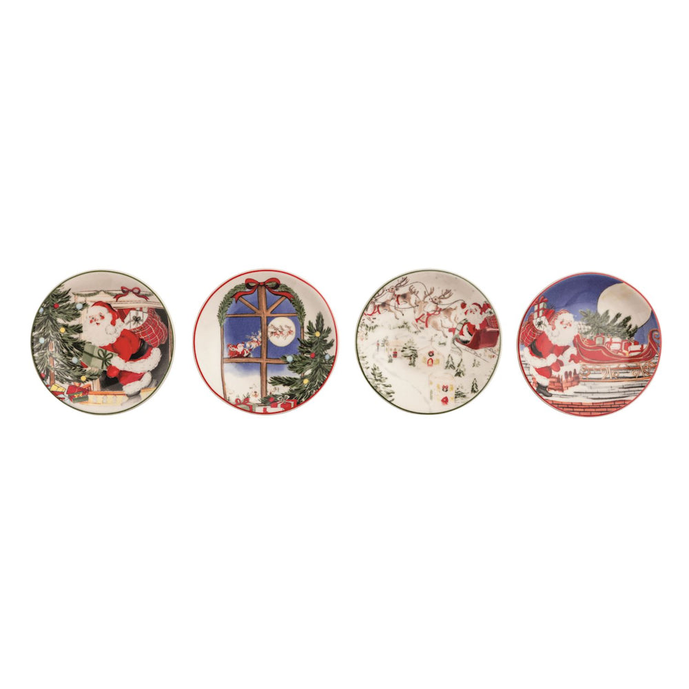 Mud Pie Santa Scene Tidbit Plates