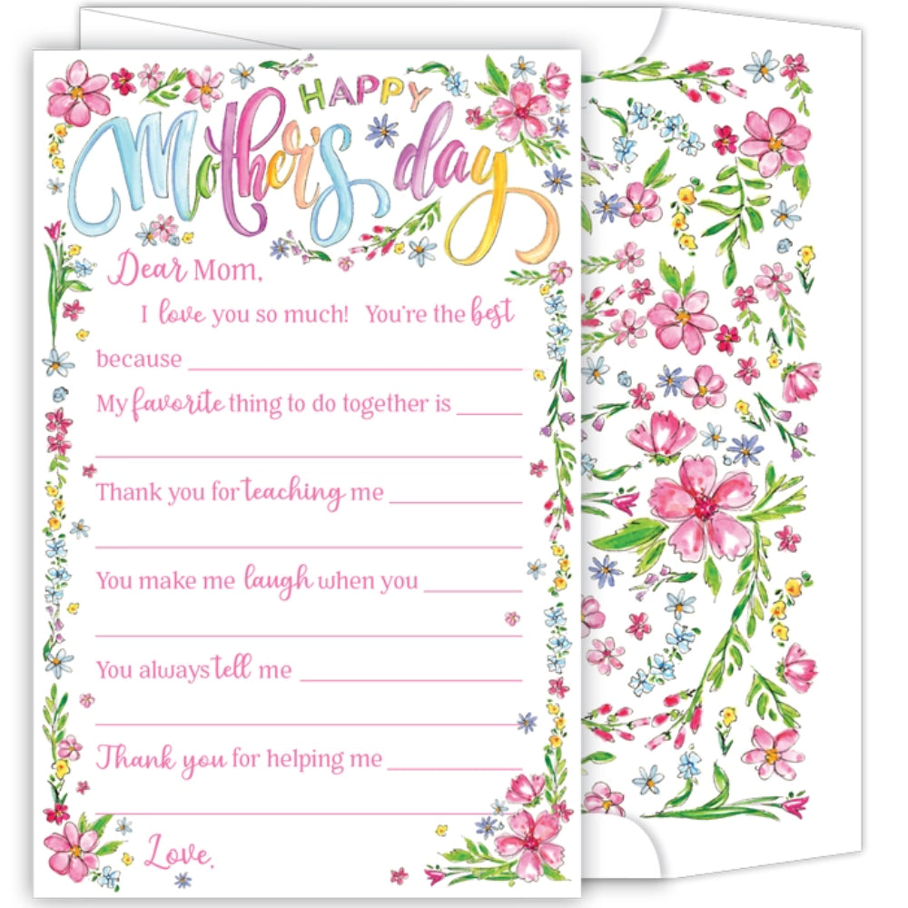 Handpainted Happy Mother's Day All About Fill Out Card