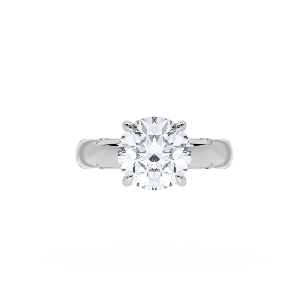 Tacori 18k Gold Founder's Collection Round Solitaire Cigar Band Engagement Ring