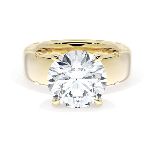 Tacori 18k Gold Founder's Collection Round Solitaire Cigar Band Engagement Ring