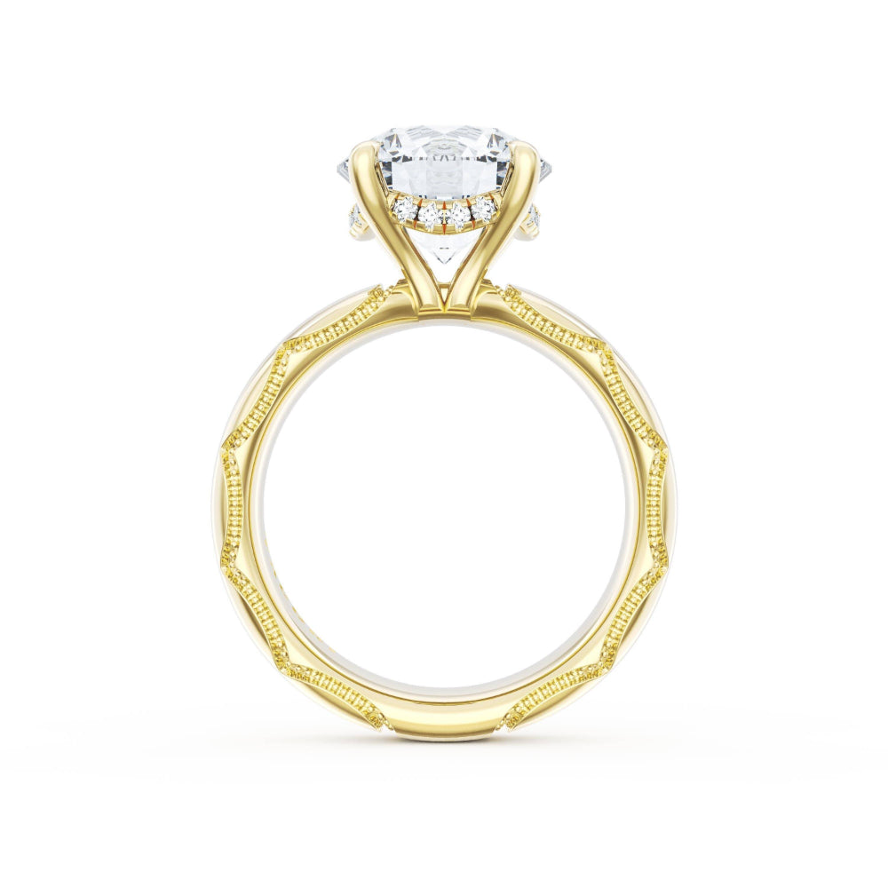 Tacori 18k Gold Founder's Collection Round Solitaire Cigar Band Engagement Ring