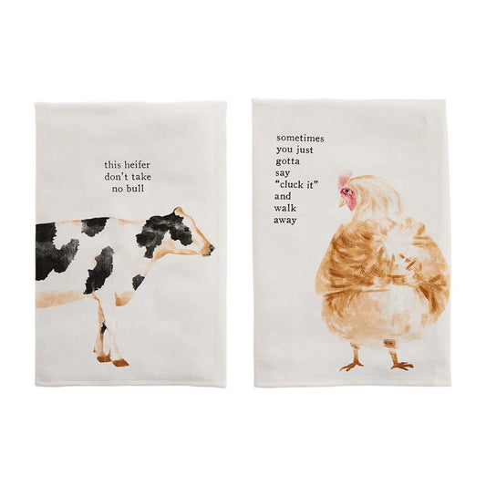 Mud Pie Farm Animal Towels